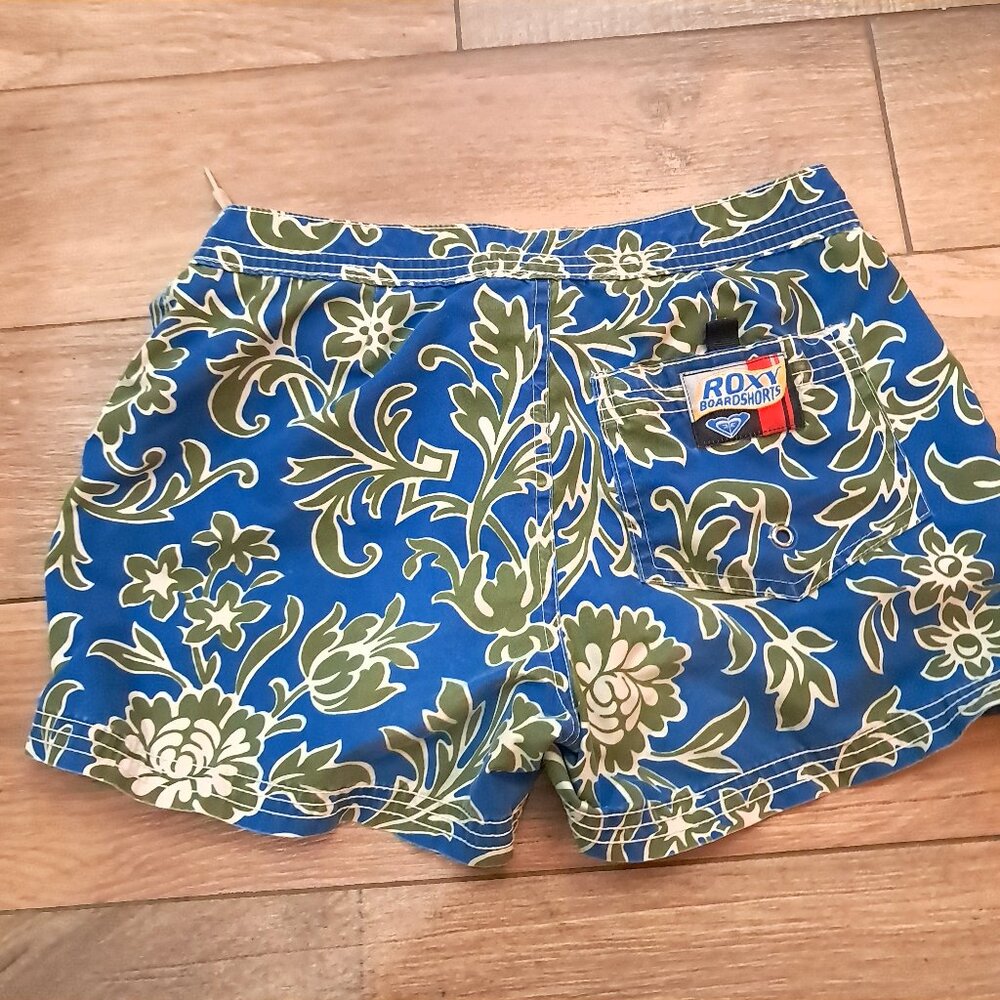 Vintage‎ ROXY Quiksilver Boardshorts Juniors sz 3 Blue green Surfing swim shorts